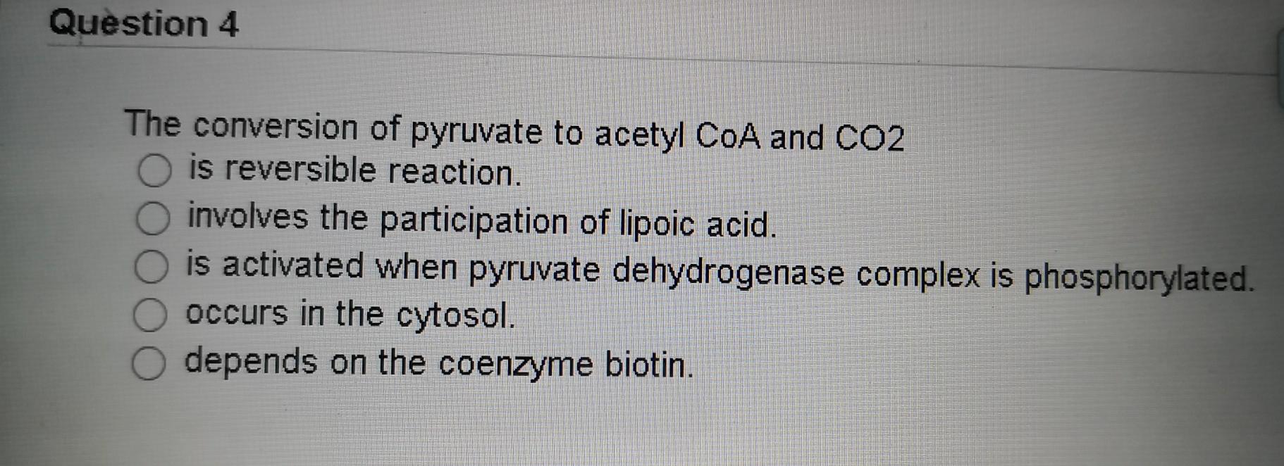 Pyruvate To Acetyl Coa