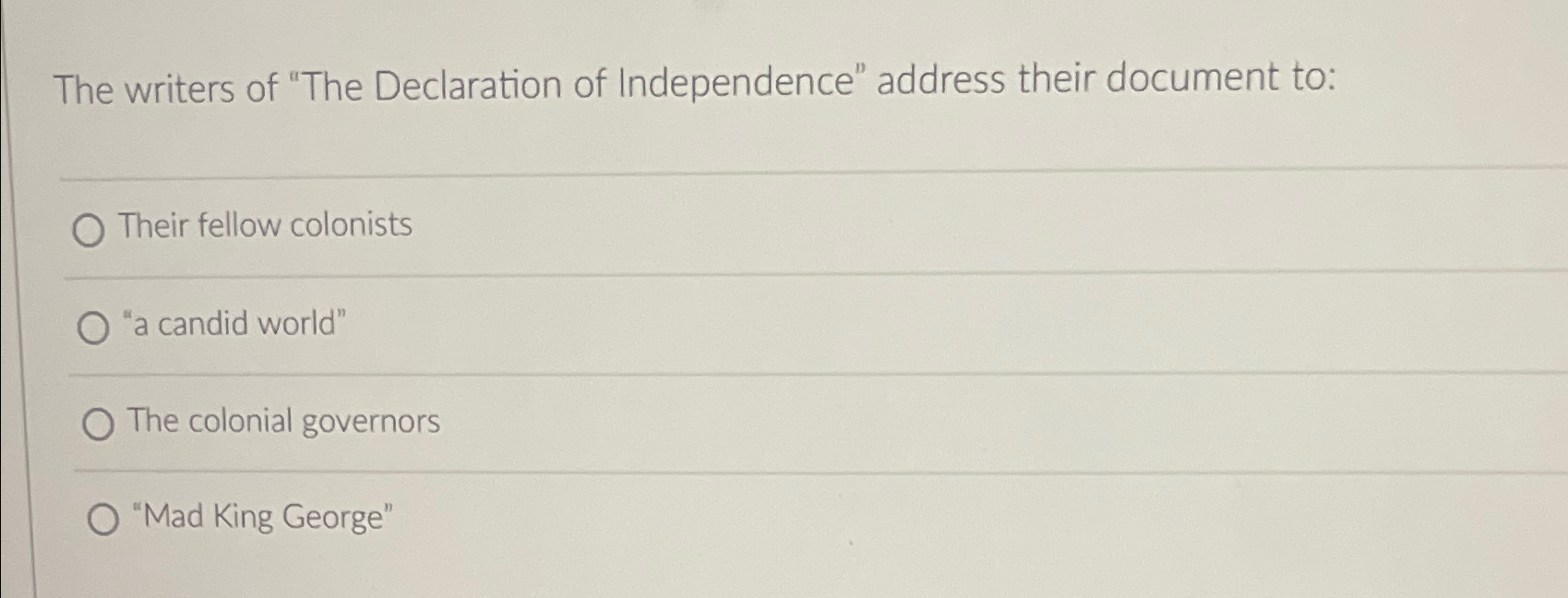 models for writers the declaration of independence