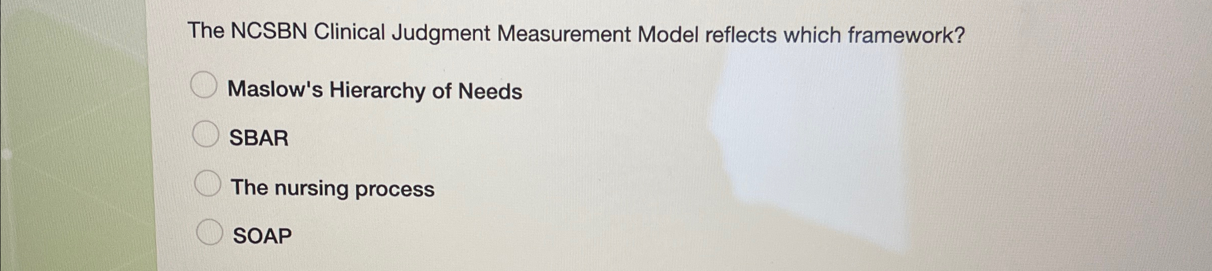 Solved The NCSBN Clinical Judgment Measurement Model | Chegg.com