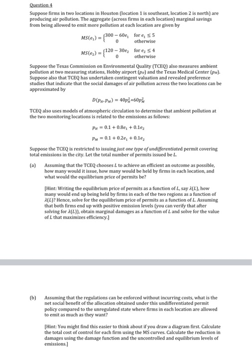 Now suppose the law is changed to require TCEQ to | Chegg.com