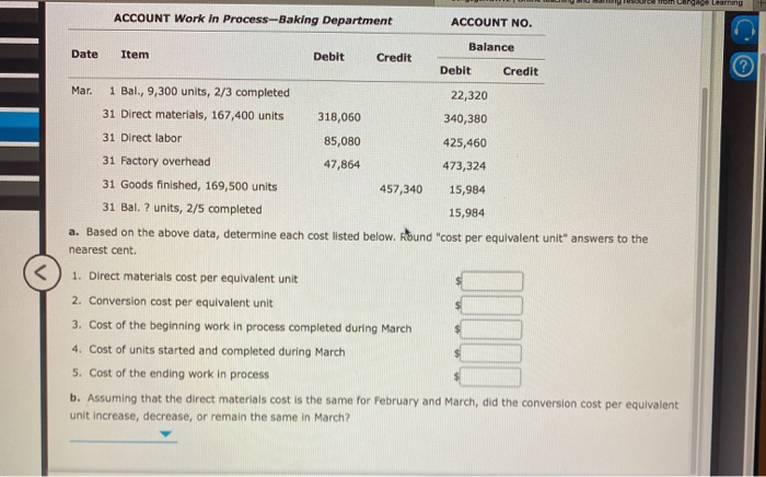 Solved Costs per Equivalent Unit The following information | Chegg.com