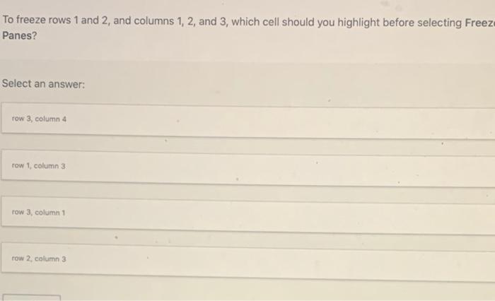 The Worksheet Below Has The Split Feature Active As Shown By The ...