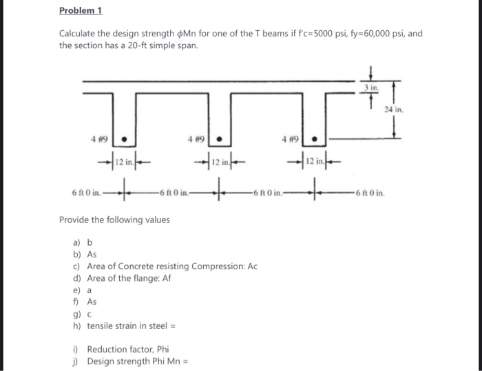 Solved Problem 1 Calculate the design strength Mn for one of | Chegg.com