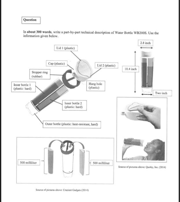 Solved In about 300 words, prepare a part-by-part technical