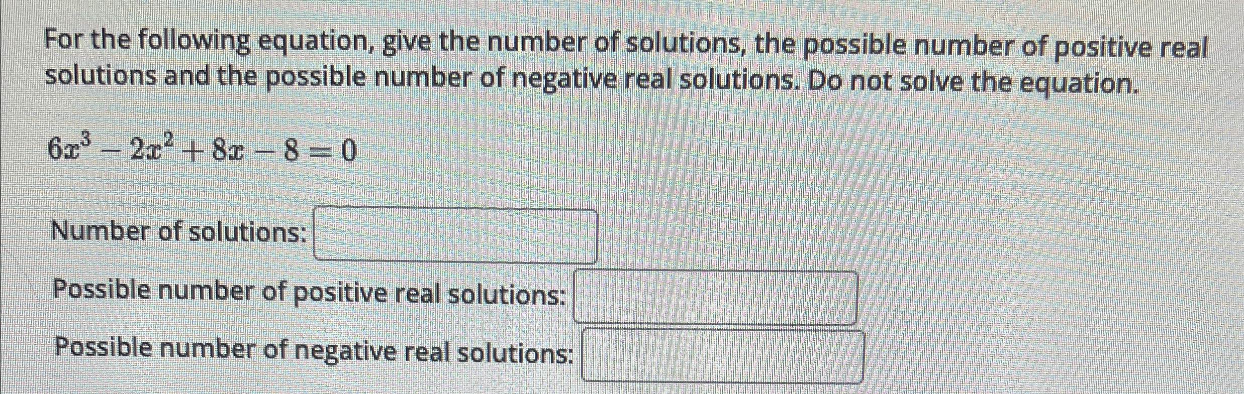 Solved For the following equation, give the number of | Chegg.com
