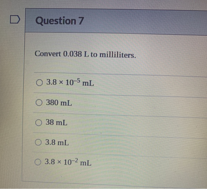 Solved A Sample Of Helium Gas Occupies Ml At Off