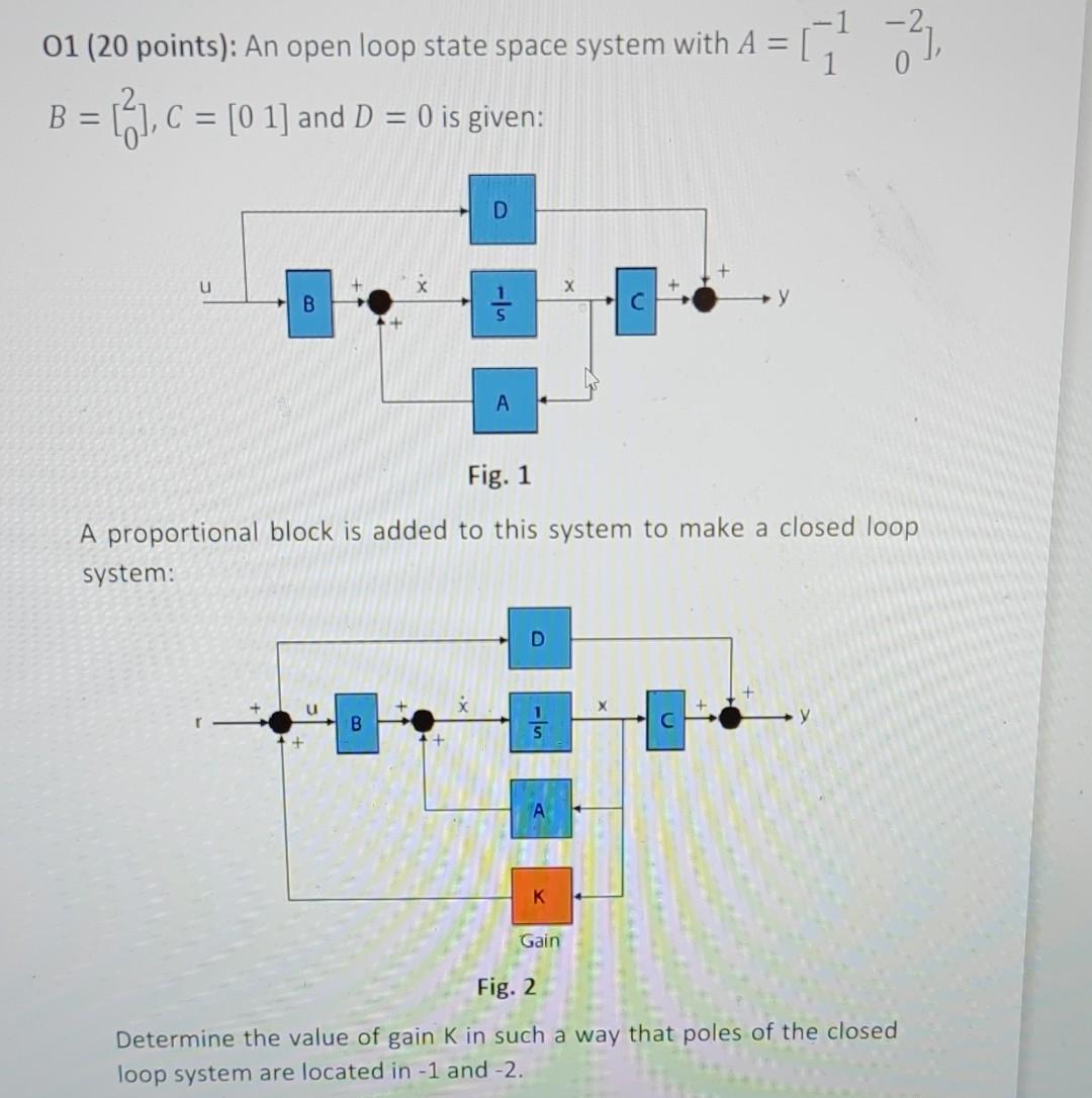 Solved O1 (20 points): An open loop state space system with | Chegg.com