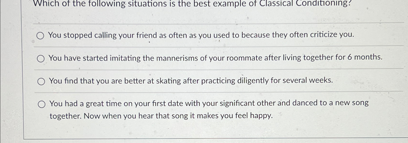Solved Which of the following situations is the best example | Chegg.com