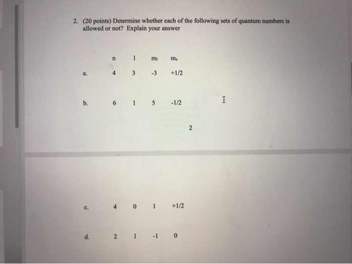 Solved 2. (20 points) Determine whether each of the | Chegg.com
