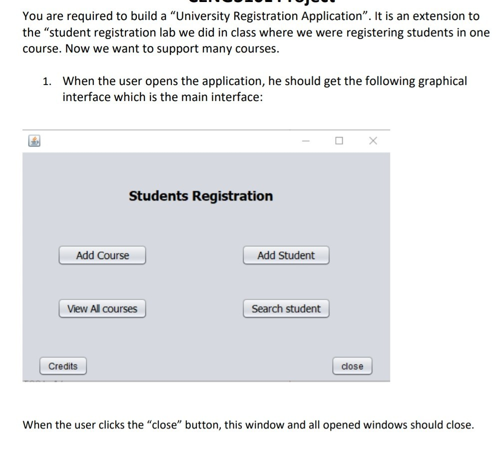 Solved You are required to build a "University Registration | Chegg.com