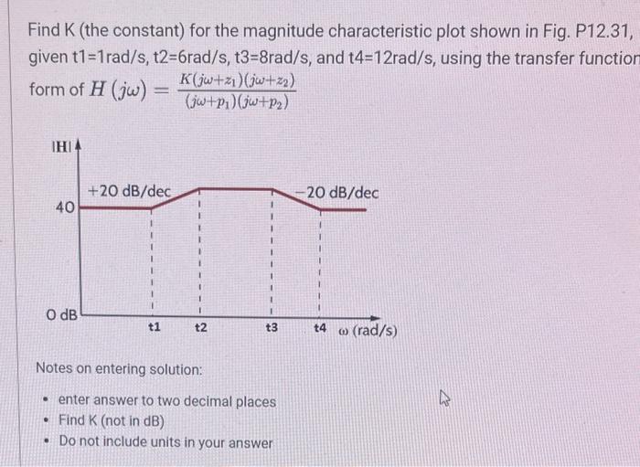 Solved Find K (the constant) for the magnitude | Chegg.com