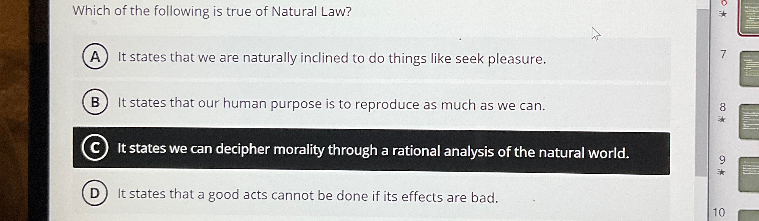 Solved Which of the following is true of Natural Law?It | Chegg.com