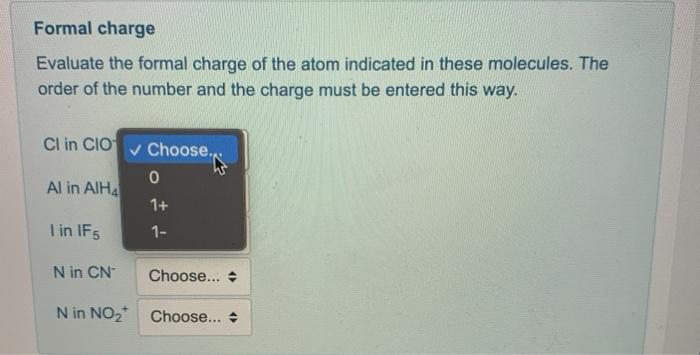 Solved Formal Charge Evaluate The Formal Charge Of The Atom