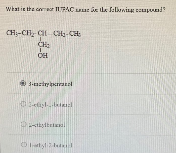 Solved What Is The Correct Iupac Name For The Following 2426