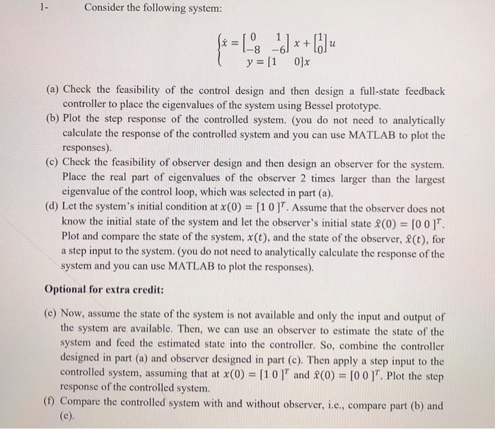 Solved Please Solve All Parts And You Can Use MATLAB As Much | Chegg.com