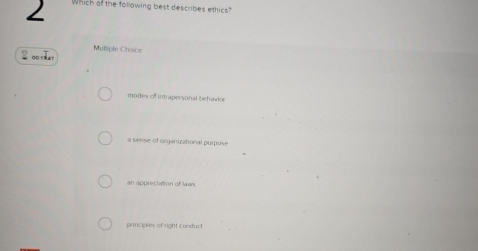 Solved Which Of The Following Best Describes | Chegg.com