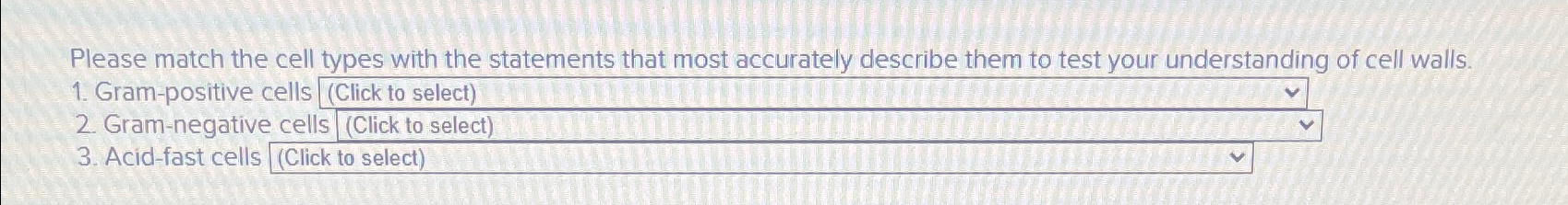 Solved Please match the cell types with the statements that | Chegg.com