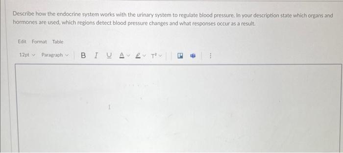 Solved Describe How The Endocrine System Works With The | Chegg.com