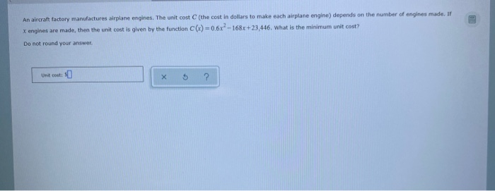 Solved An aircraft factory manufactures airplane engines. | Chegg.com