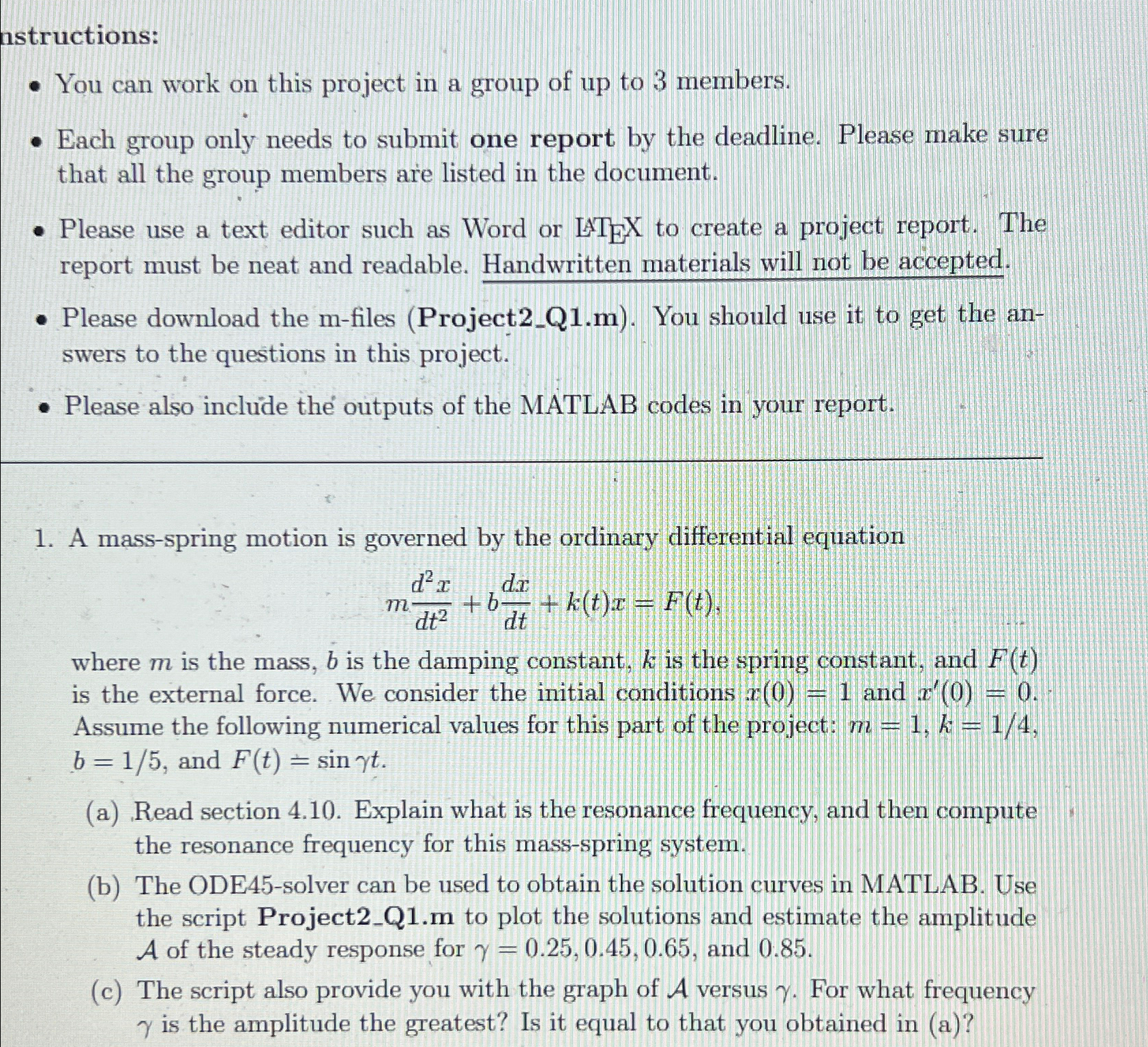 Solved nstructions:You can work on this project in a group | Chegg.com