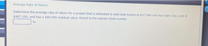 Solved Determine the average rate of return for a project | Chegg.com