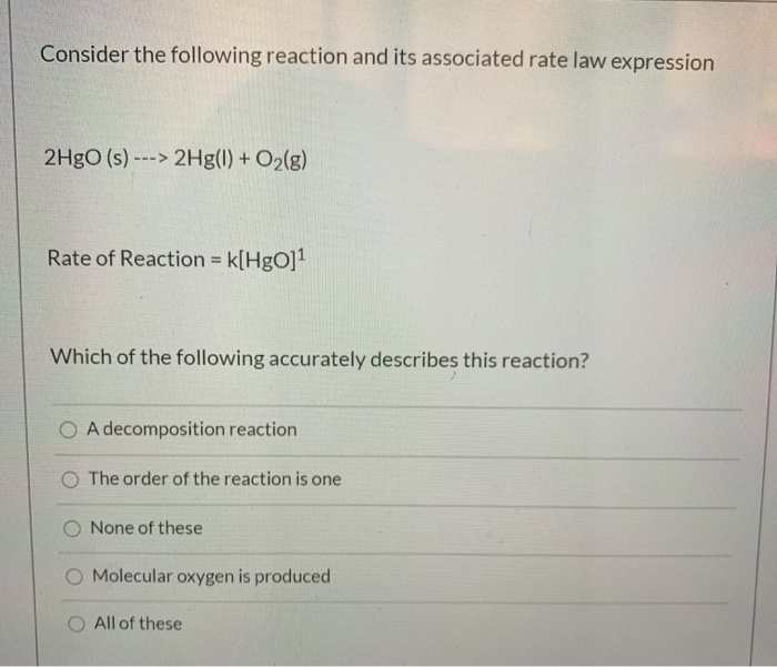 Solved Consider the following reaction and its associated | Chegg.com