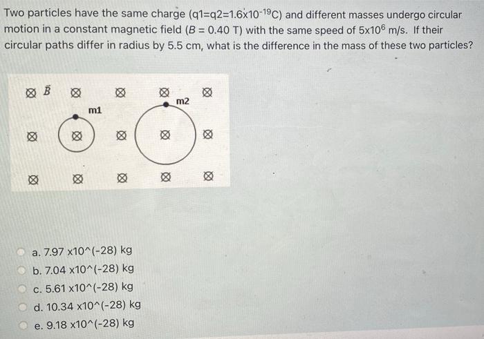 Solved Two particles have the same charge (91=q2=1.6X10-19C) | Chegg.com