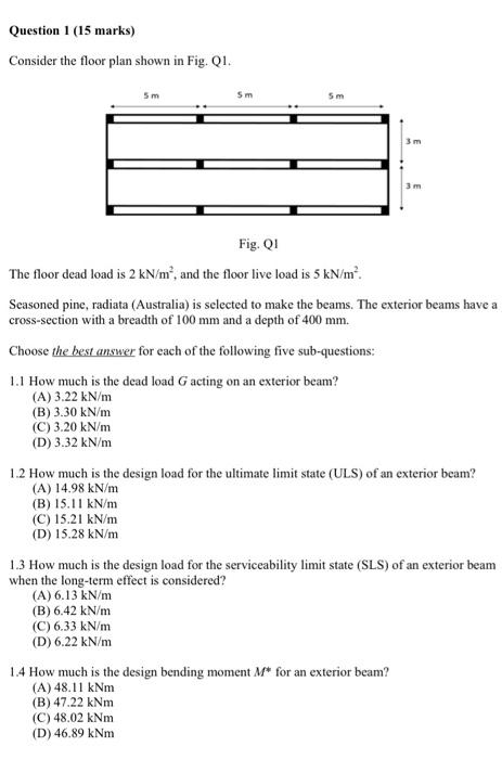 Solved Question 1 (15 marks) Consider the floor plan shown | Chegg.com