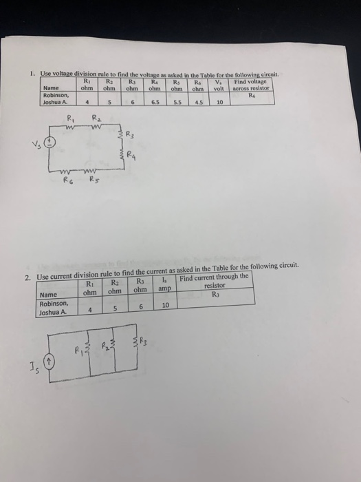 Solved 1. Use voltage division rule to find the voltage as | Chegg.com