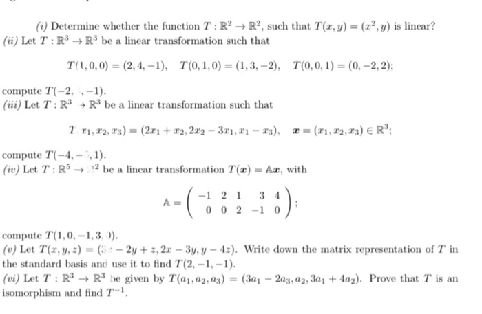 Solved I Determine Whether The Function T R2 R2 Su Chegg Com