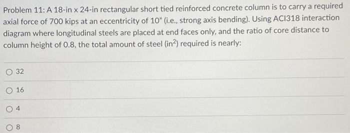 Solved Problem 11: A 18-in x 24-in rectangular short tied | Chegg.com
