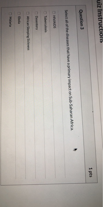 Solved uiz Instruction 1 pts Question 3 Select all of the | Chegg.com