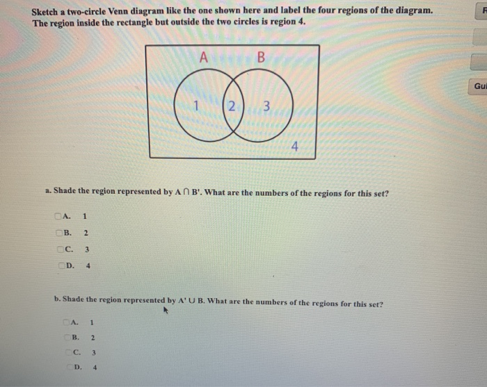 Solved Sketch a two-circle Venn diagram like the one shown | Chegg.com