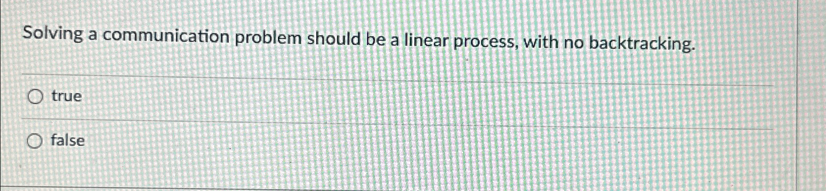 Solved Solving a communication problem should be a linear | Chegg.com