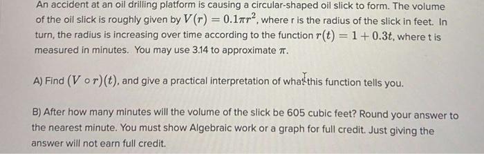 Solved An accident at an oil drilling platform is causing a | Chegg.com