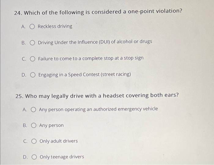 Solved 24. Which of the following is considered a one-point | Chegg.com