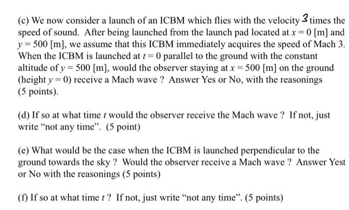 Solved Doppler effect, Mach Waves, Cruise Missile, ICBM We | Chegg.com