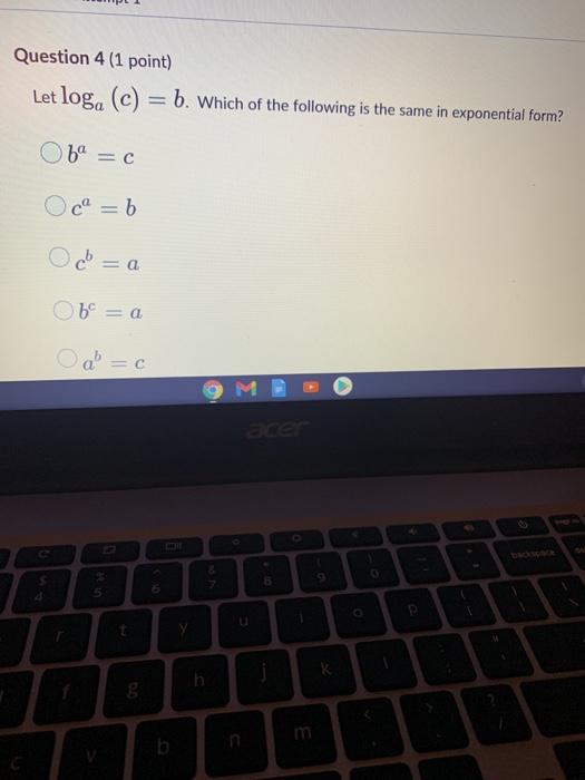 Solved Question 1 (1 point) Saved 3. Which of the | Chegg.com