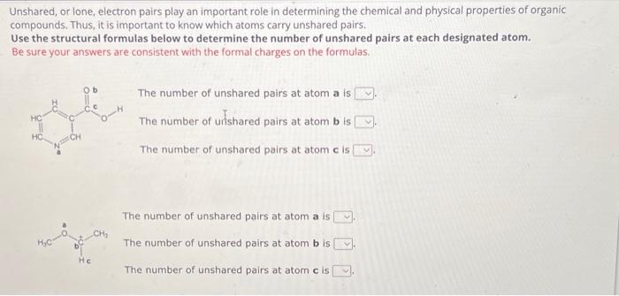 Solved Unshared, or lone, electron pairs play an important | Chegg.com