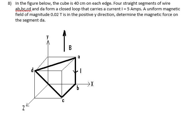 Solved 8) ﻿In the figure below, the cube is 40 ﻿cm on each | Chegg.com