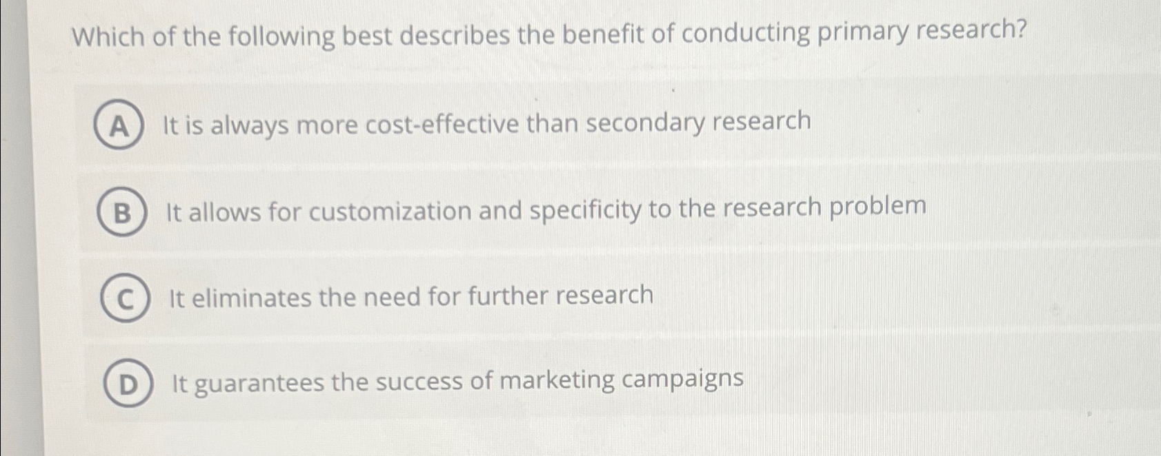 Solved Which of the following best describes the benefit of