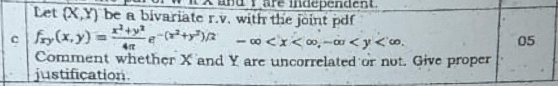 Solved Let Xy Be A Bivariate Rv With The Joint Pdf 8964