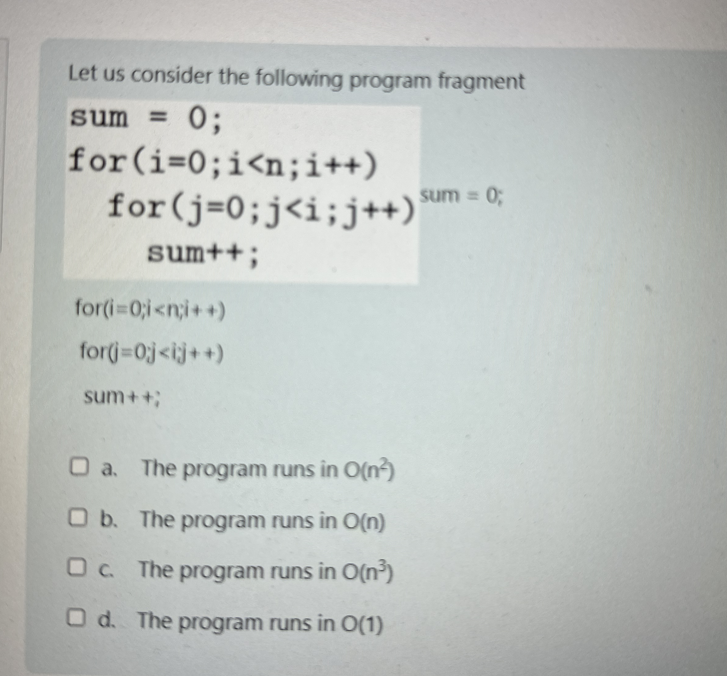 Solved Let us consider the following program | Chegg.com