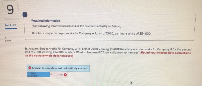 Solved 9 Part 2 of 2 Required information (The following | Chegg.com