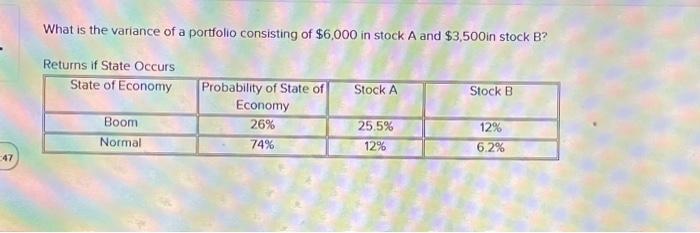 Solved What is the variance of a portfolio consisting of | Chegg.com