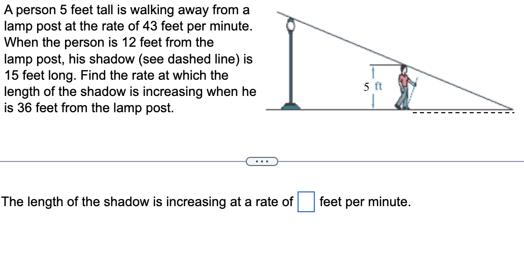 Solved The length of the shadow is increasing at a rate | Chegg.com