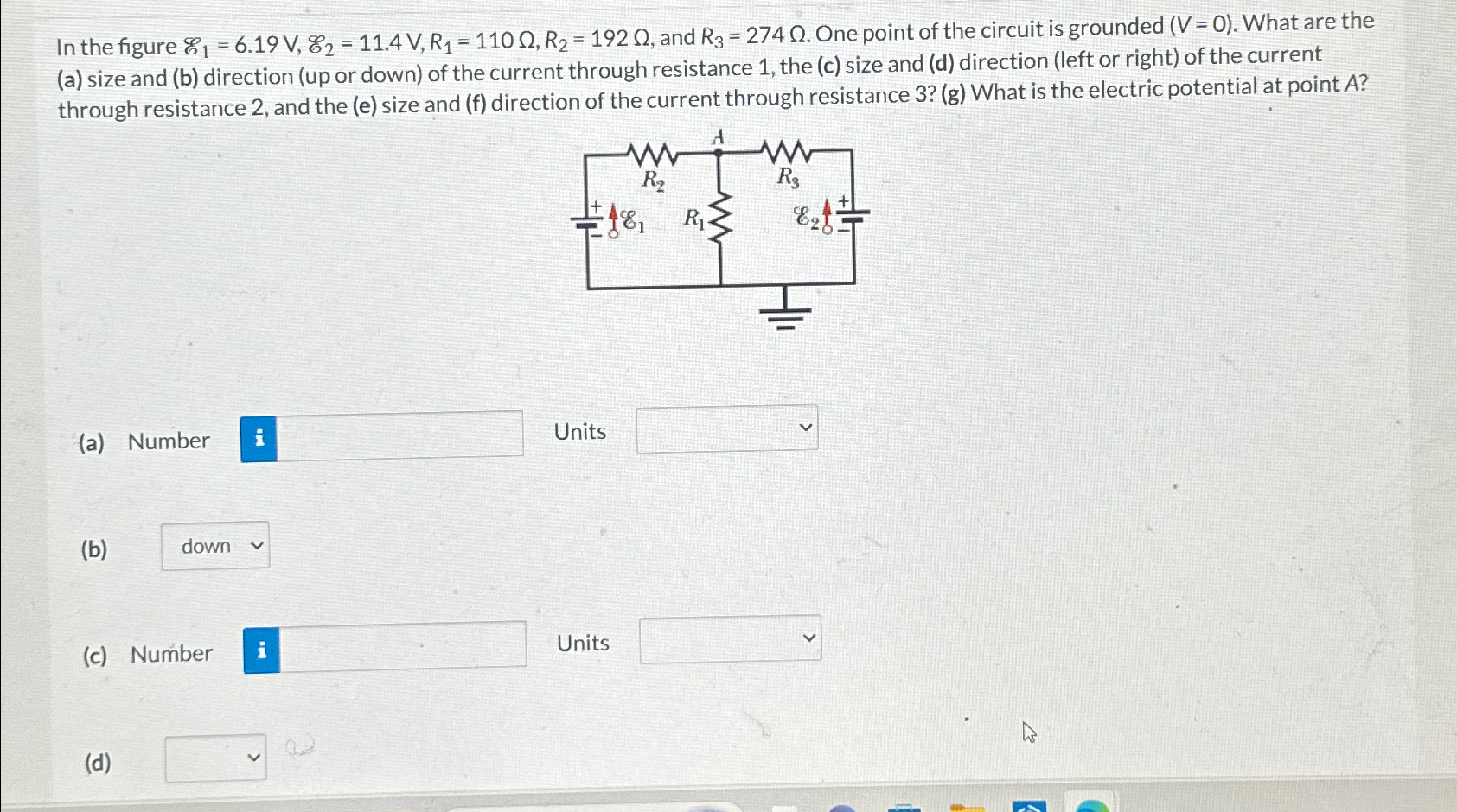 Solved In the figure E1=6.19V,E2=11.4V,R1=110Ω,R2=192Ω, ﻿and | Chegg.com