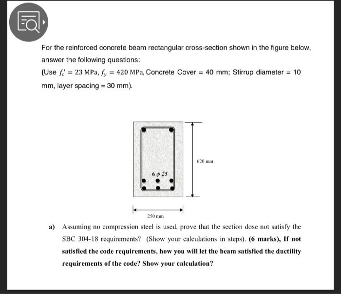 Solved For The Reinforced Concrete Beam Rectangular