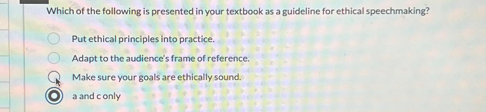 Solved Which of the following is presented in your textbook | Chegg.com