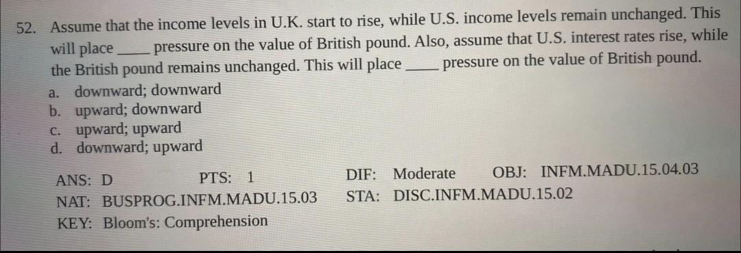 Solved Can you explain why D was chosen and if it is the | Chegg.com